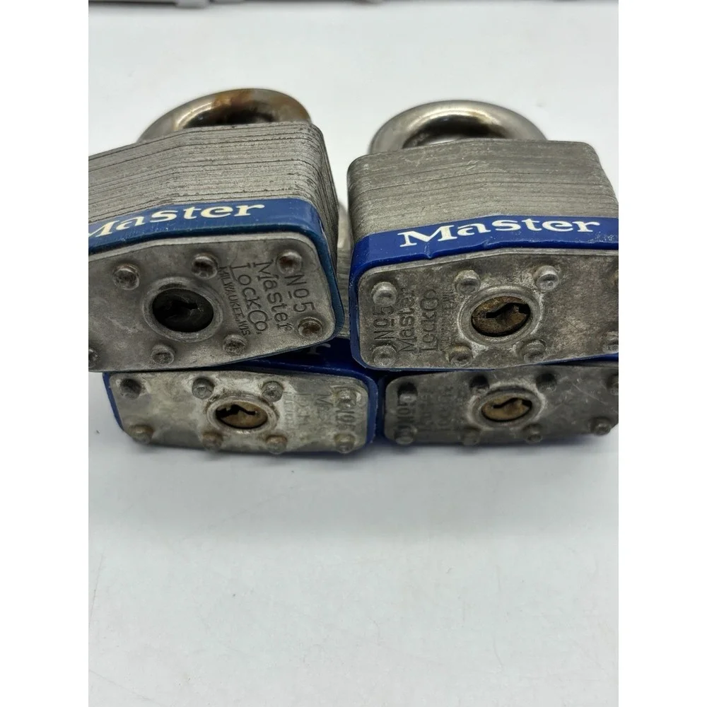 4 No 5 Master Locks Padlock Steel Body No Keys